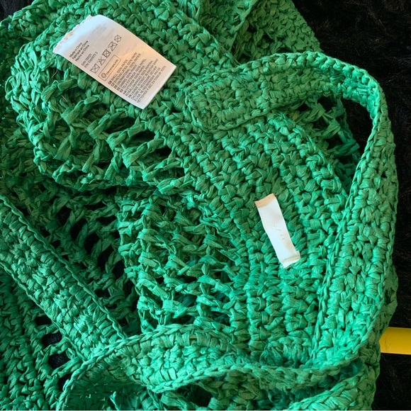 H&M straw tote in green - Picture 8 of 11